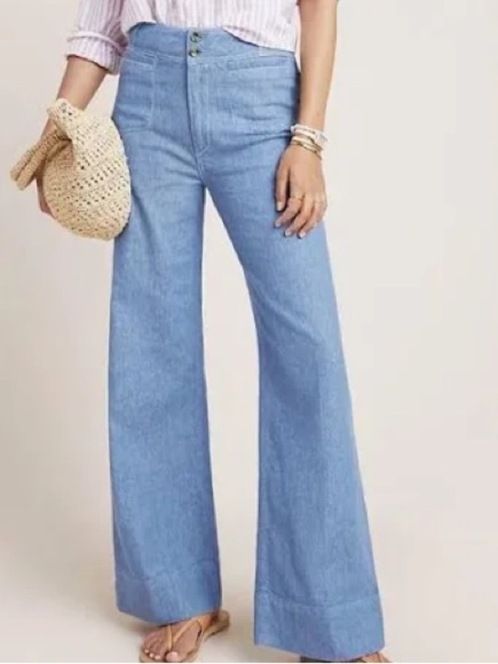 Pilcro Wide-Leg High-Rise Trouser jeans sz 25